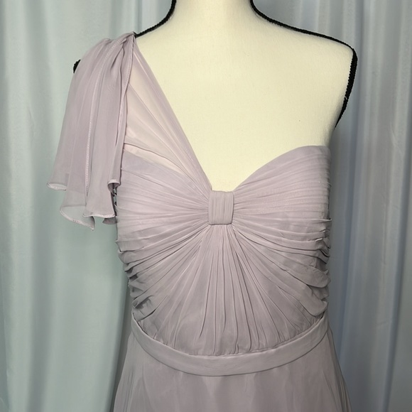 Jenny Packham Lux Chiffon One Shoulder Floor Length Bridesmaid Dress - size 12 - Picture 5 of 12